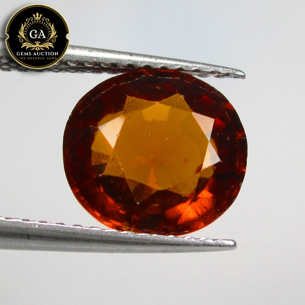 3.26 Ct Natural Deep Orange Hessonite Garnet Oval Cut: Weight - 3.26 Ct / Size - 9.40 x 8.80 x 4.80 mm / Shape - Oval Cut / Clarity - VVS / Origin - Nigeria / Treatment - None