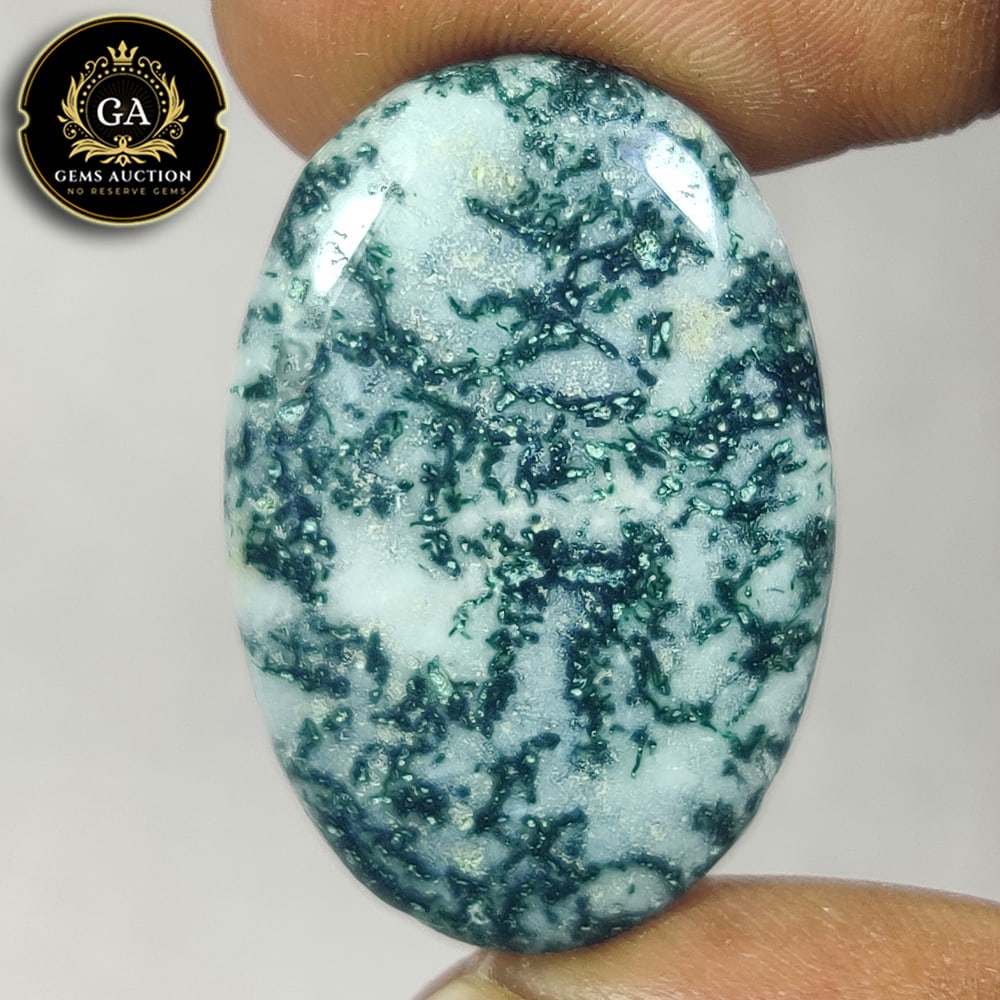 24.77 Ct Natural Dendrite Opal Oval Cab (1 of 3)