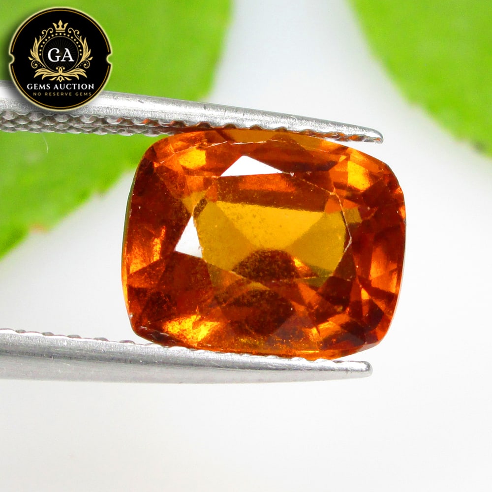 3.26 Ct Natural Deep Orange Hessonite Garnet Cushion Cut: Weight - 3.26 Ct / Size - 9.30 x 7.90 x 5.30 mm / Shape - Cushion Cut / Clarity - VVS / Origin - Nigeria / Treatment - None