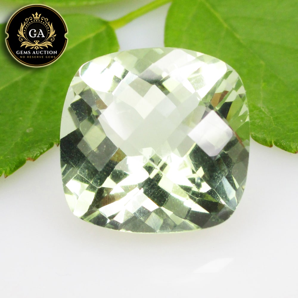 15.02 Ct Natural Brazilian Green Amethyst Cushion Cut (1 of 3)