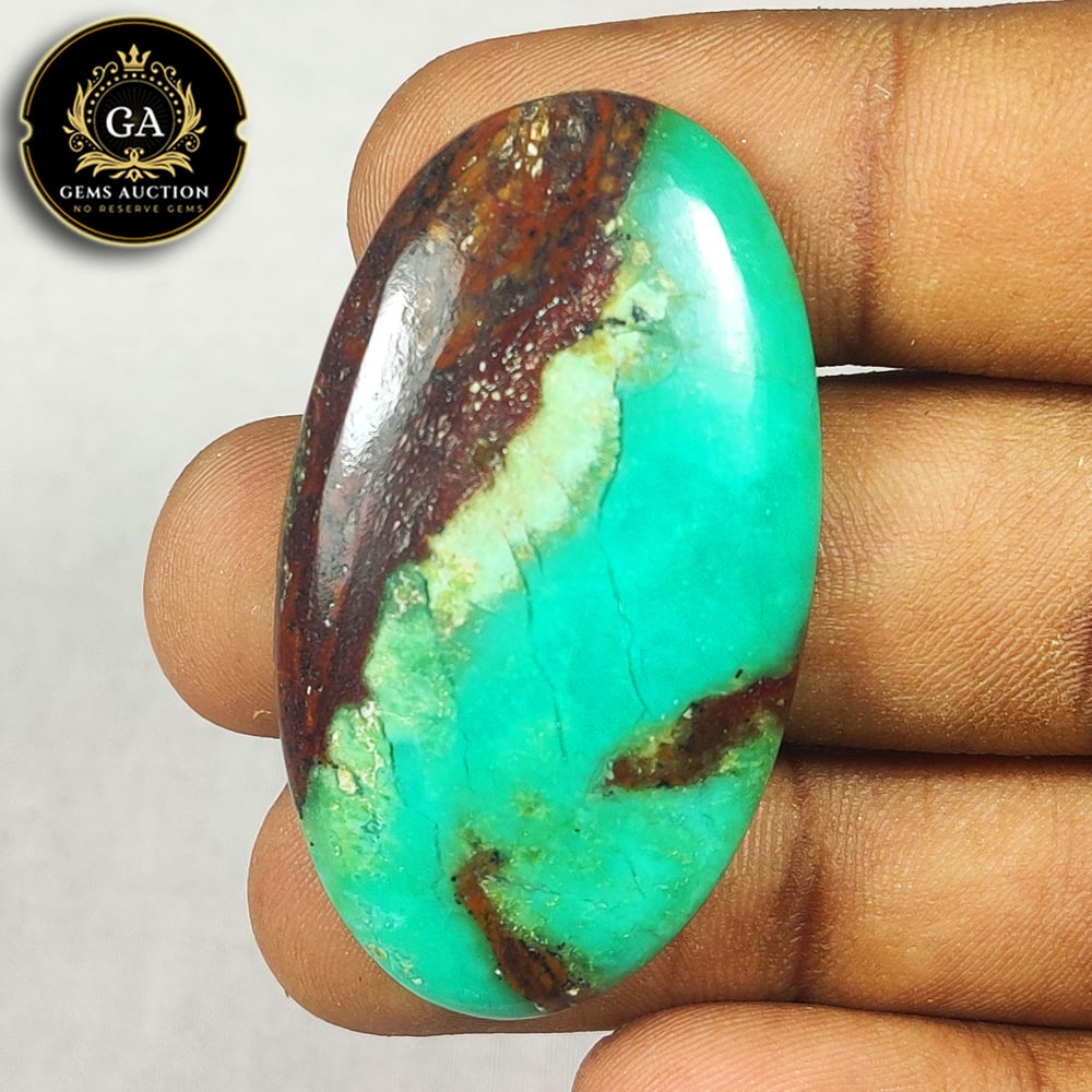 65.39 Ct Natural Boulder Chrysoprase Oval Cab (1 of 3)