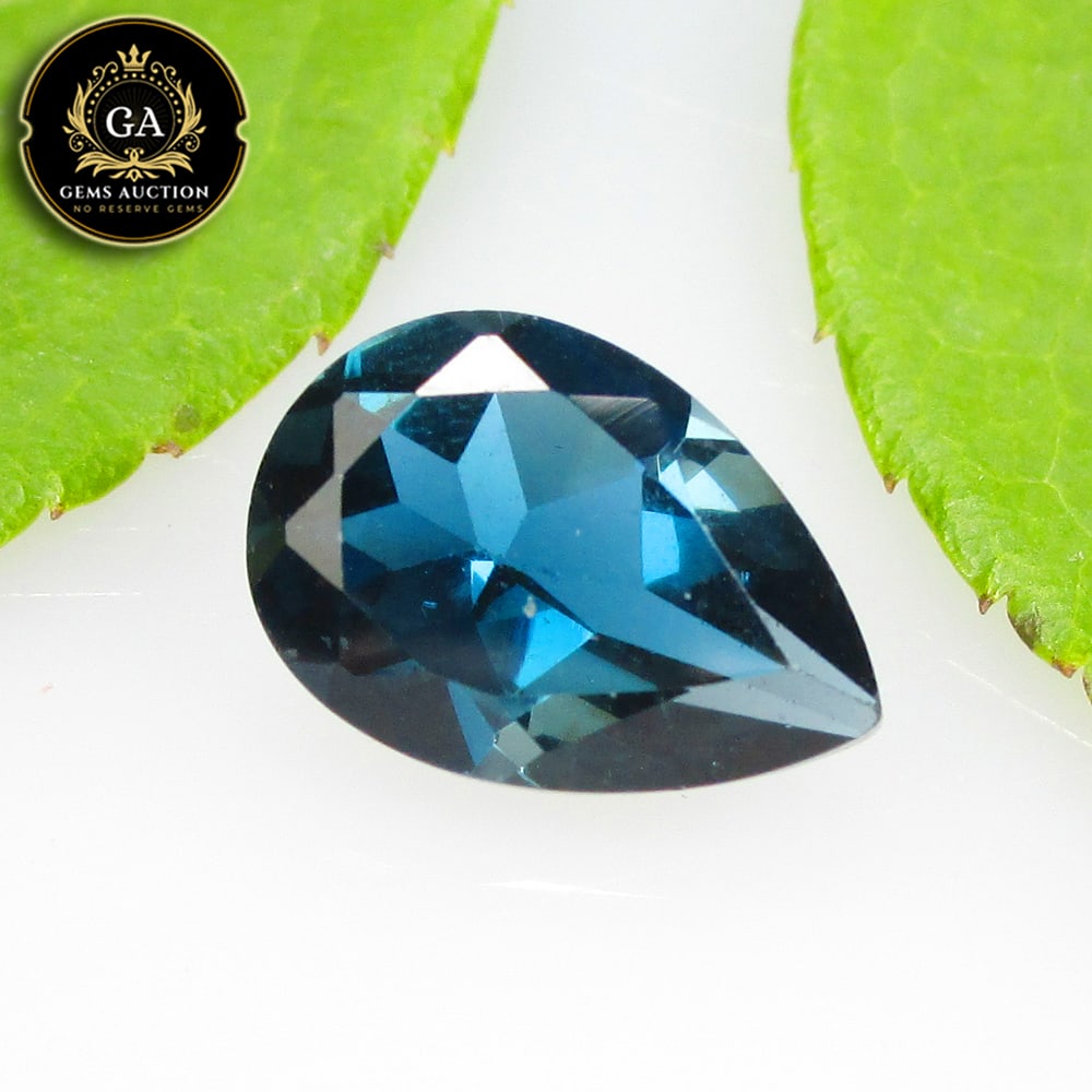 2.03 Ct Natural Beautiful London Blue Topaz Pear Cut (1 of 3)