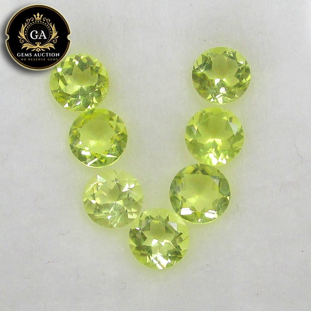 3.26 Ct Natural Lemon Quartz Round Cut Set: Weight - 3.26 Ct / Size - 5.10 - 5.20 mm / 7 Pc's / Shape - Round Cut / Clarity - VVS / Origin - Brazil / Treatment - None