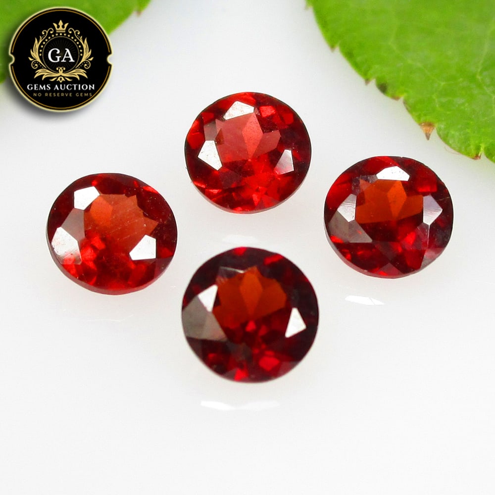 2.20 Ct Natural Rhodolite Garnet Almandine Red Round Cut Set (1 of 3)