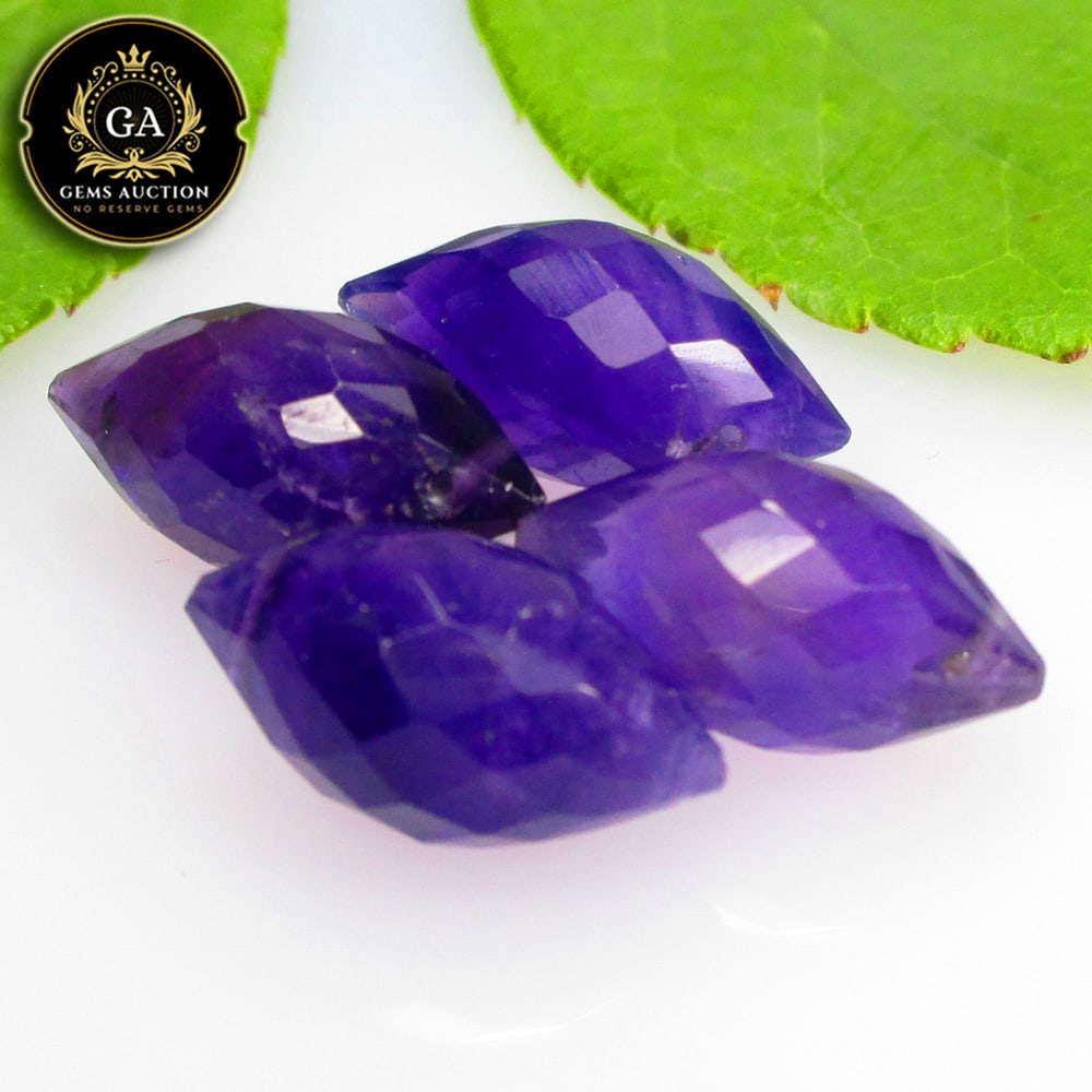 11.39 Ct Natural African Purple Amethyst Marquise Drop Beads (1 of 3)