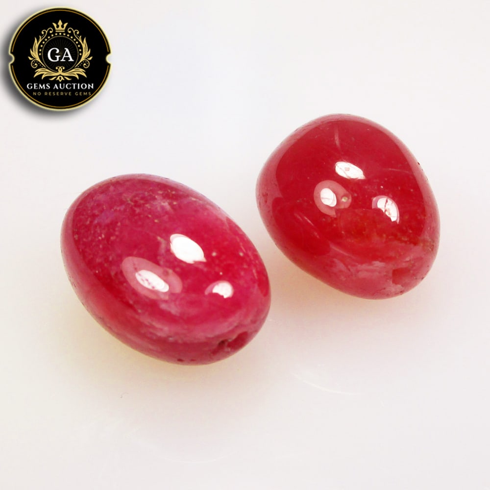 26.89 Ct Natural Red Ruby Dumble Beads (1 of 3)