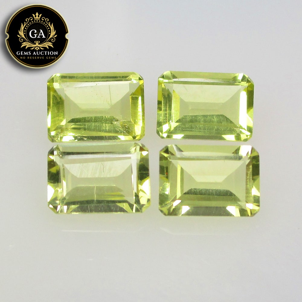 3.31 Ct Natural Loupe Clean Lemon Quartz Octagon Cut Set: Weight - 3.31 Ct / Size - 7.0x4.7 - 7.2x5.1 mm / 4 Pc's / Shape - Octagon Cut / Clarity - VVS / Origin - Brazil / Treatment - None