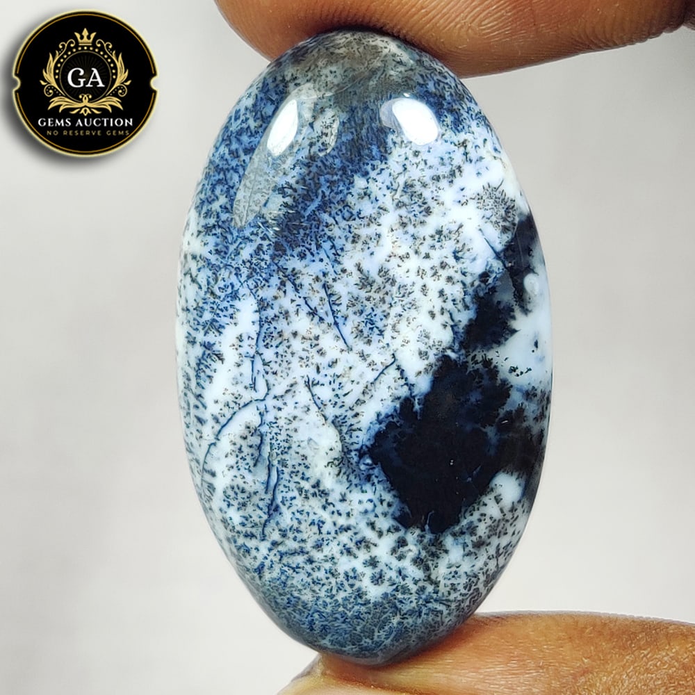 40.88 Ct Natural Dendrite Opal Oval Cab (1 of 3)