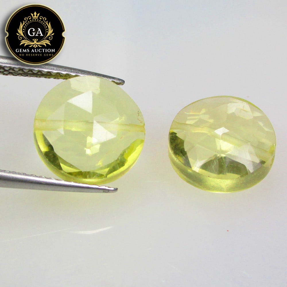 7.26 Ct Natural Lemon Quartz Round Cut Beads: Weight - 7.26 Ct / Size - 10.30 x 10.00 x 5.40 mm / 2 Pc's / Shape - Round Cut Beads / Clarity - Opaque / Origin - Brazil / Treatment - None