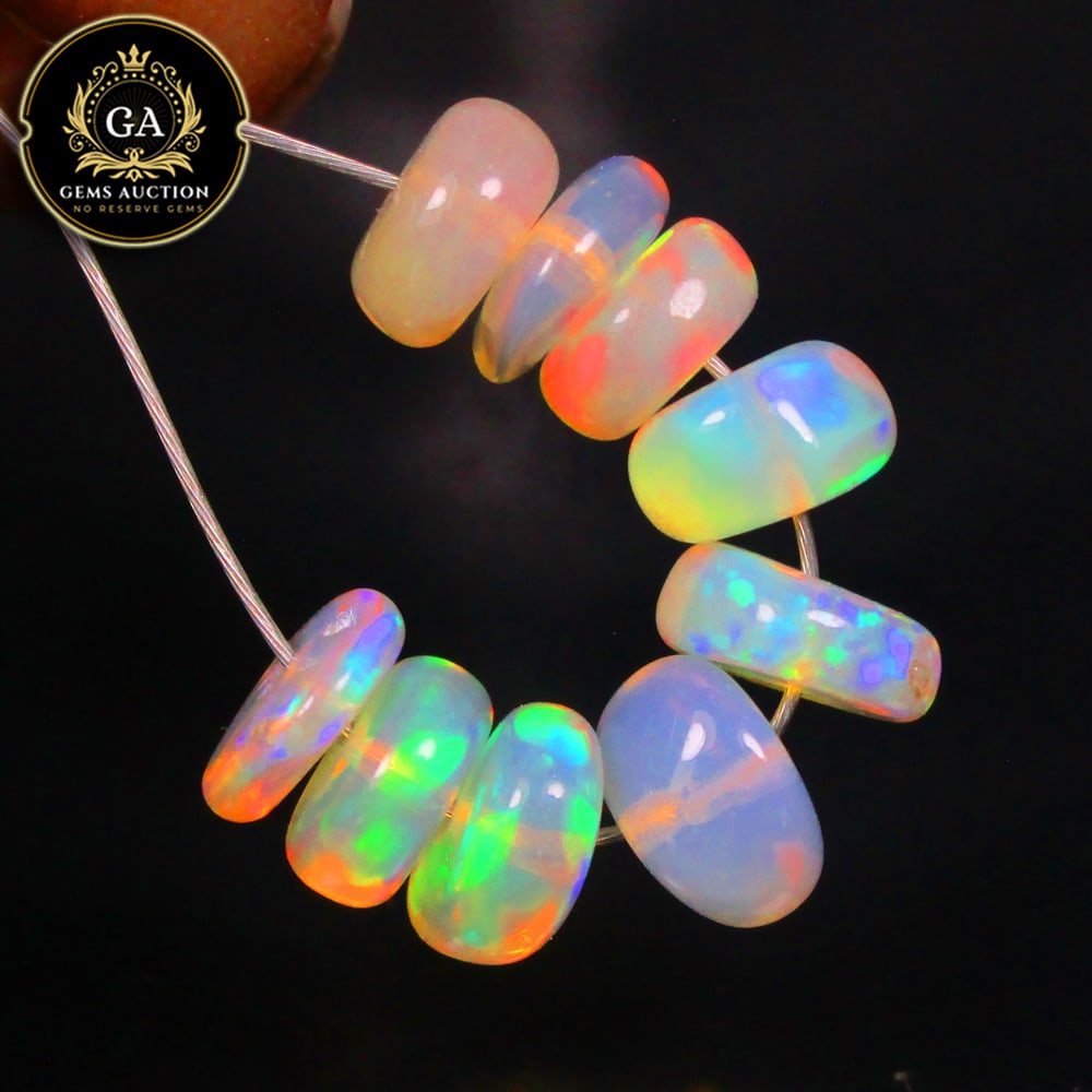 2.67 Ct Natural Drilled Multi-color Opal Good Fire Round Beads (1 of 3)
