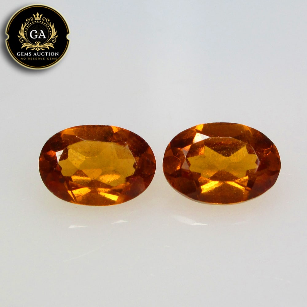 1.68 Ct Natural Deep Orange Hessonite Garnet Oval Cut Pair: Weight - 1.68 Ct / Size - 7.00 x 5.00 x 3.90 mm / 2 Pc's / Shape - Oval Cut / Clarity - VVS / Origin - Nigeria / Treatment - None