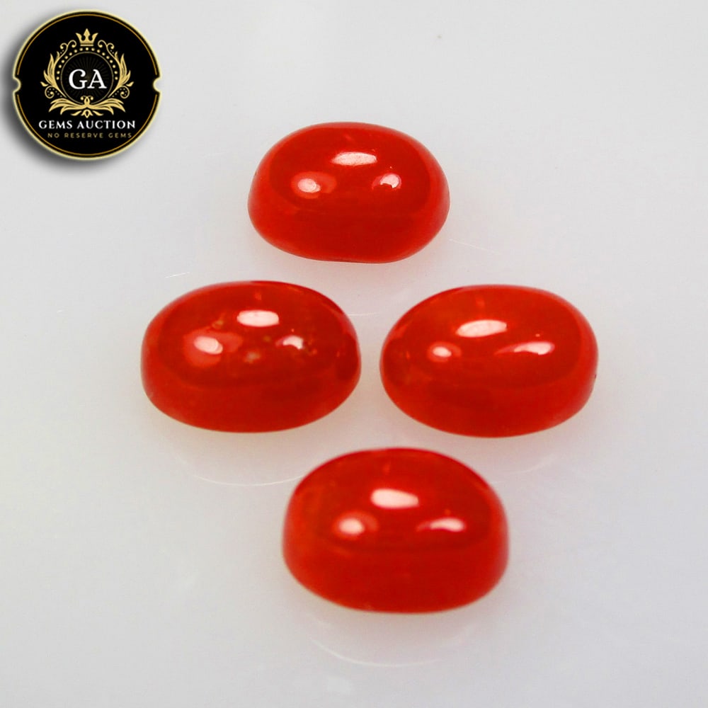 4.21 Ct Natural Red Coral Oval Cab Set (1 of 3)