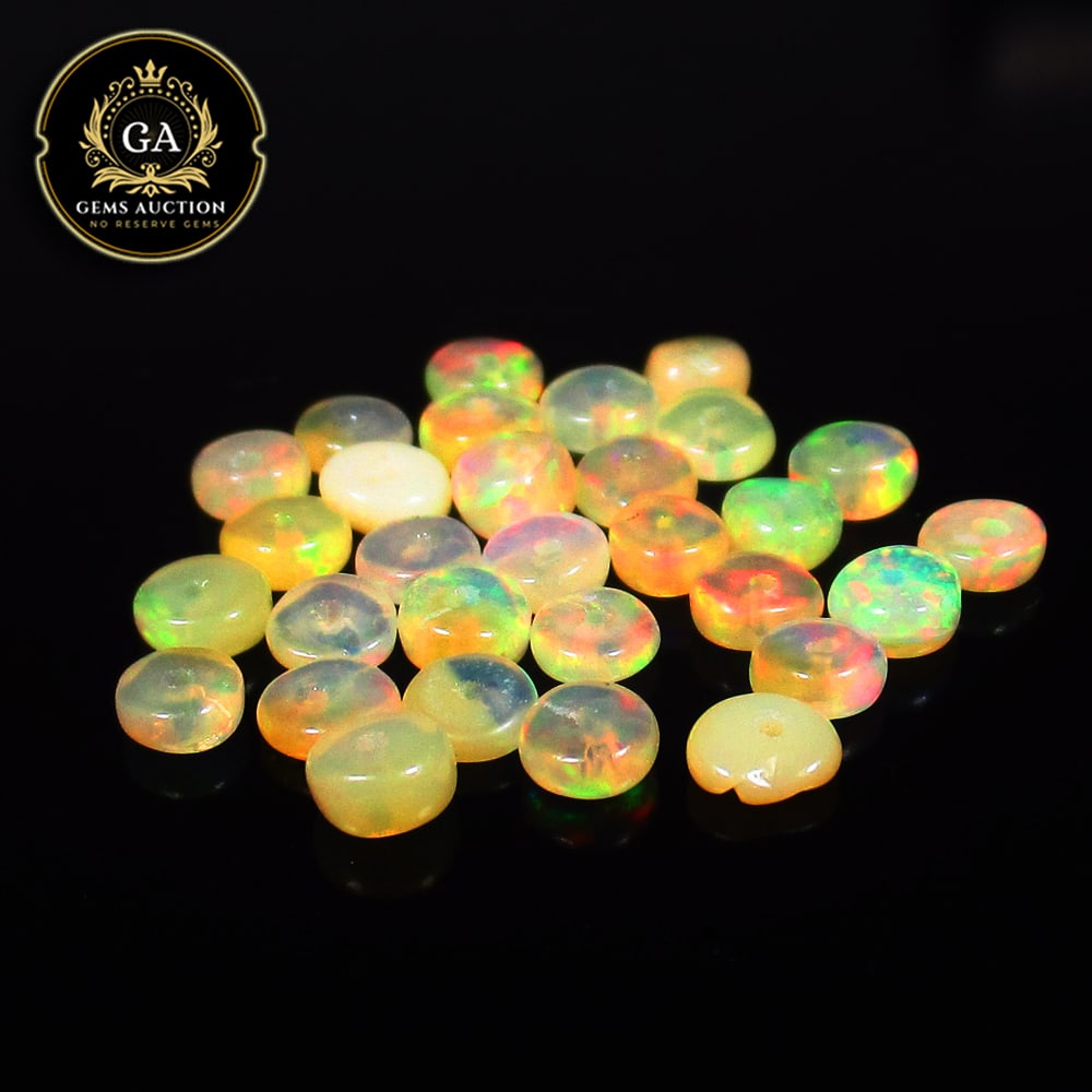 3.91 Ct Natural Drilled Multi-color Opal Good Fire Round Beads (1 of 3)