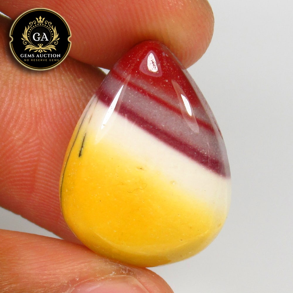 16.63 Ct Natural Mookaite Jasper Pear Cab (1 of 2)