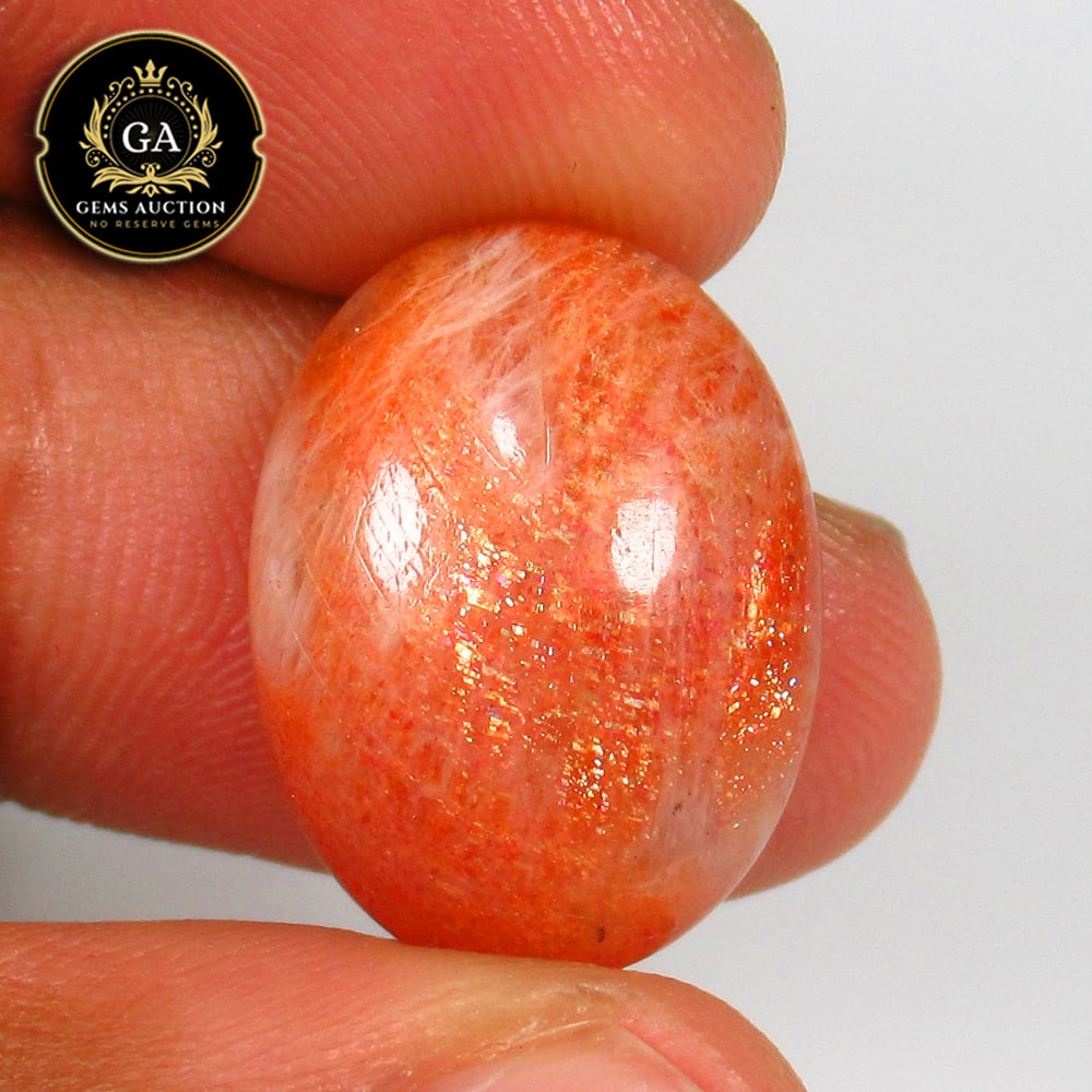 14.43 Ct Natural Sunstone Oval Cab: weight - 14.43 Ct / Size - 20.00 x 15.50 x 7.10 mm / Shape - Excellent Oval Cab / Origin - Brazil / Treatment - None