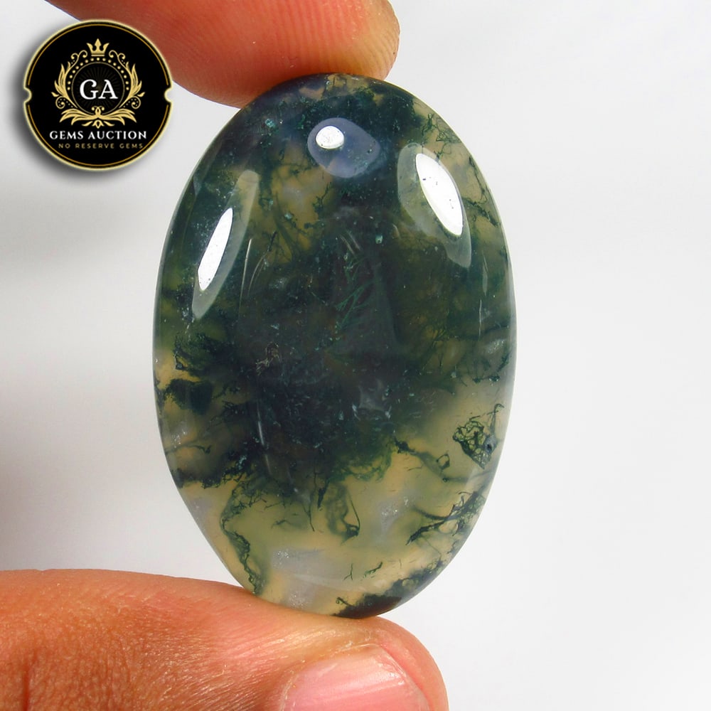 50.97 Ct Natural Moss Agate Oval Cab: weight - 50.97 Ct / Size - 38.00 x 26.00 x 7.30 mm / Shape - Excellent Oval Cab / Origin - Brazil / Treatment - None