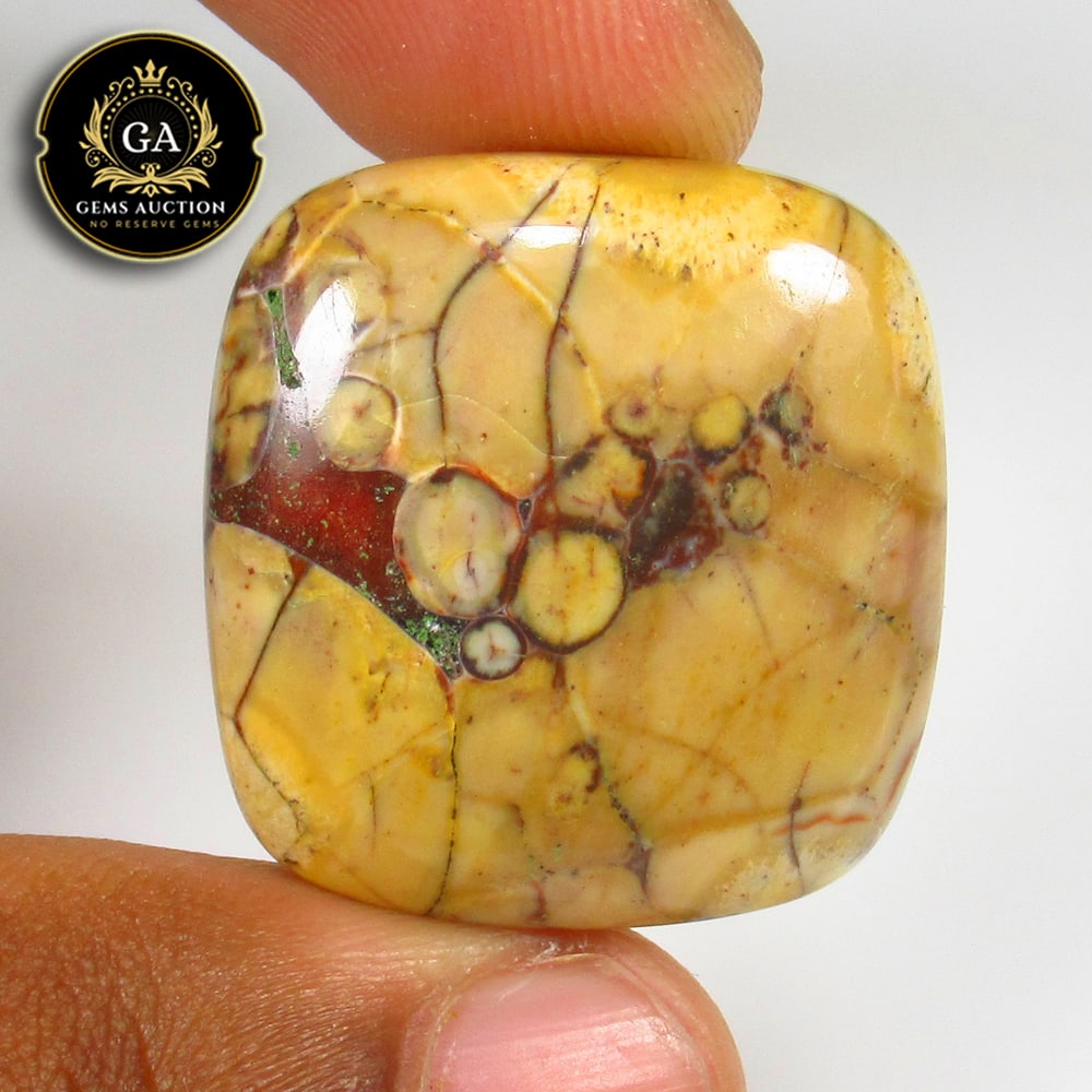 40.91 Ct Natural Jasper Cushion Cab: Weight - 40.91 Ct / Size - 28.00 x 28.00 x 7.10 mm / Shape - Cushion Cab / Clarity - Opaque / Origin - Brazil / Treatment - None
