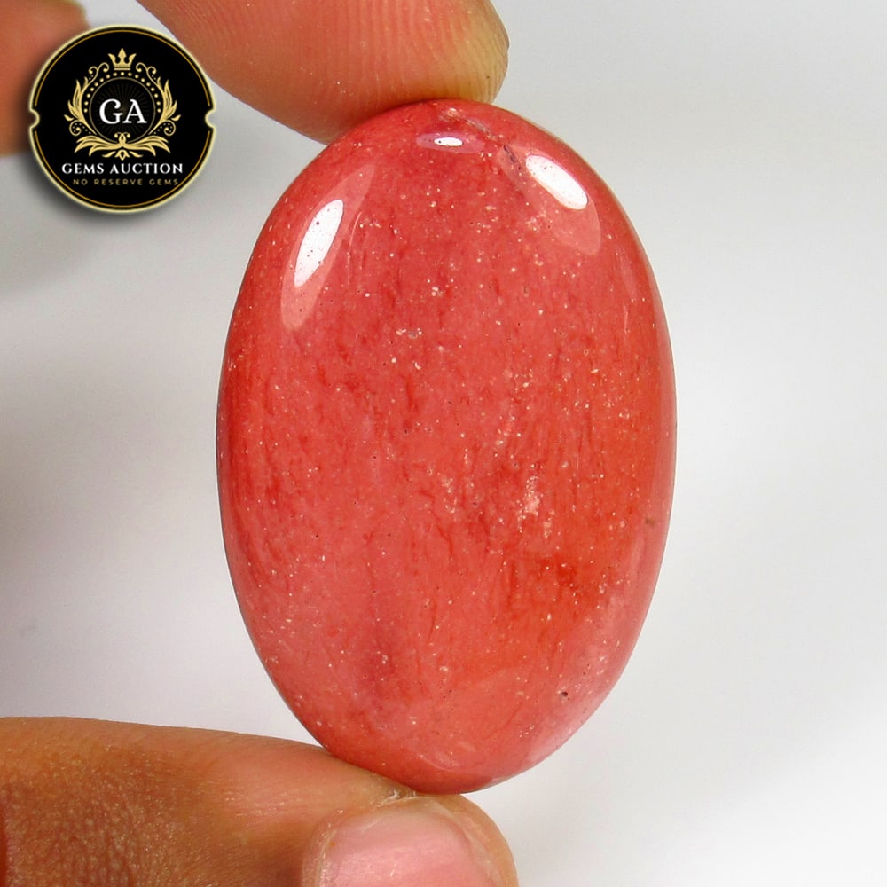 34.40 Ct Natural Pink Rhodochrosite Oval Cab (1 of 2)