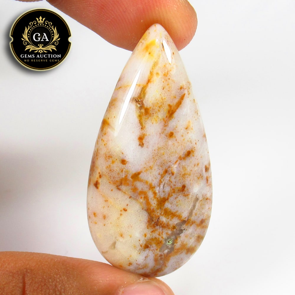 37.52 Ct Natural Jasper Pear Cab (1 of 2)