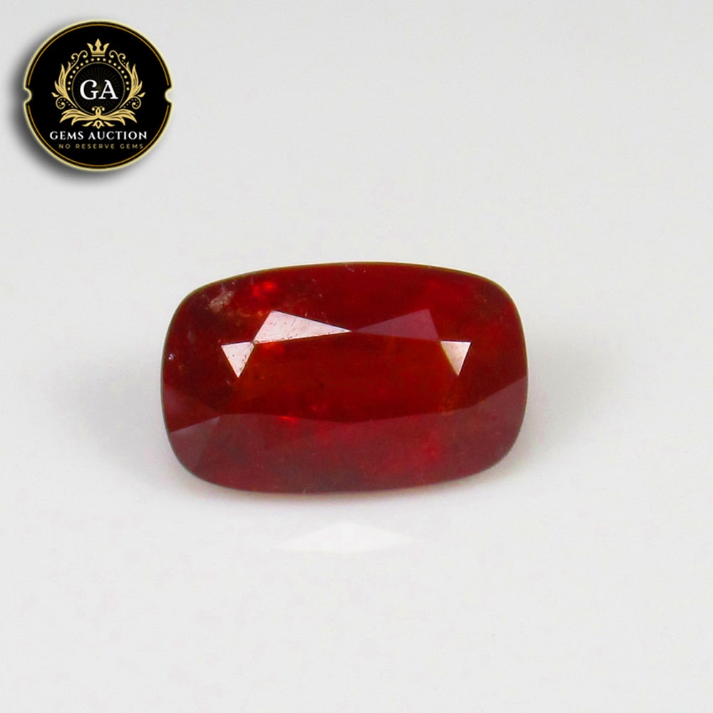 4.81 Ct Natural Deep Orange Spessarite Garnet Cushion Cut: Weight - 4.81 Ct / Size - 12.00 x 7.50 x 5.30 mm / Shape - Cushion Cut / Clarity - SI / Origin - Madagascar / Treatment - None