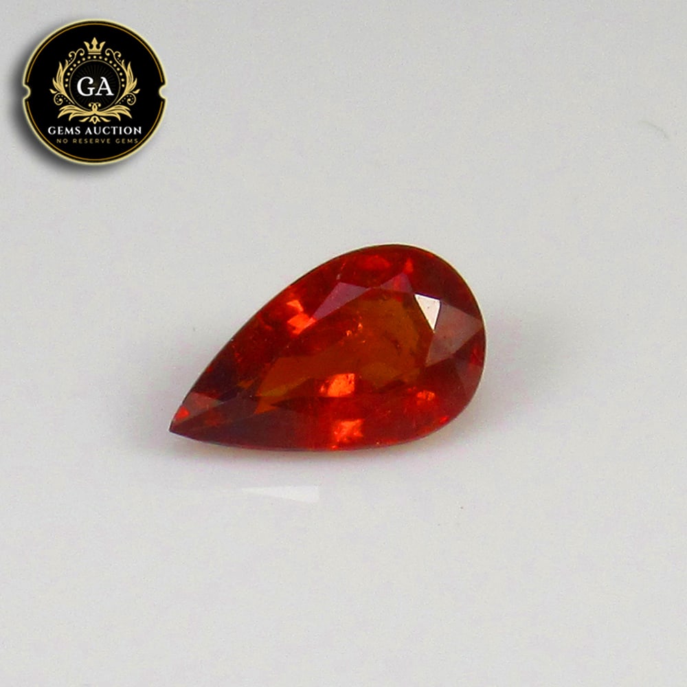 1.23 Ct Natural Deep Orange Spessarite Garnet Pear Cut: Weight - 1.23 Ct / Size - 8.60 x 5.00 x 3.40 mm / Shape - Pear Cut / Clarity - SI / Origin - Madagascar / Treatment - None