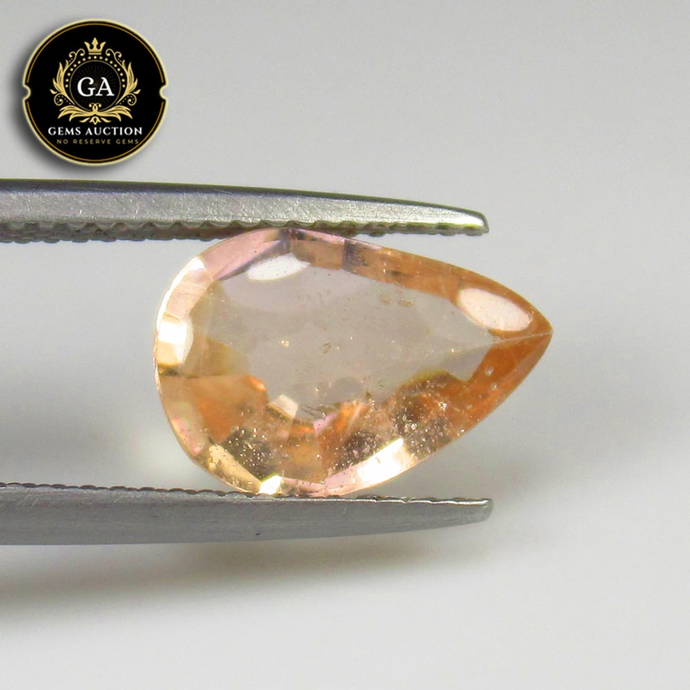 2.43 Ct Natural Peach Pink Morganite Pear Cut: Weight - 2.43 Ct / Size - 12.00 x 8.20 x 4.50 mm / Shape - Pear Cut / Color - Light Pink / Clarity - VVS / Origin - Mozambique / Treatment - None