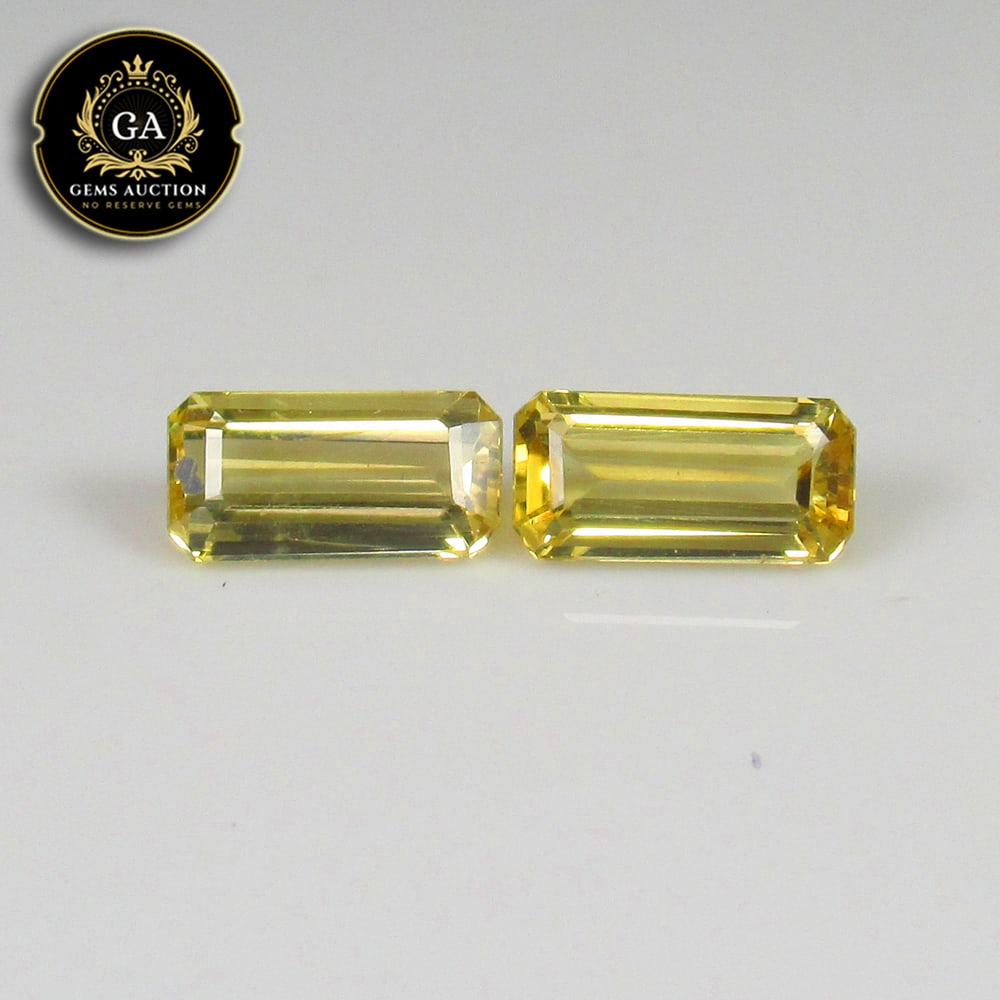1.50 Ct Natural Yellow Beryl Octagon Cut Pair: Weight - 1.50 Ct / Size - 8.00 x 4.00 x 3.00 mm / 2 Pc's / Shape - Octagon Cut / Clarity - VVS / Origin - Brazil / Treatment - None