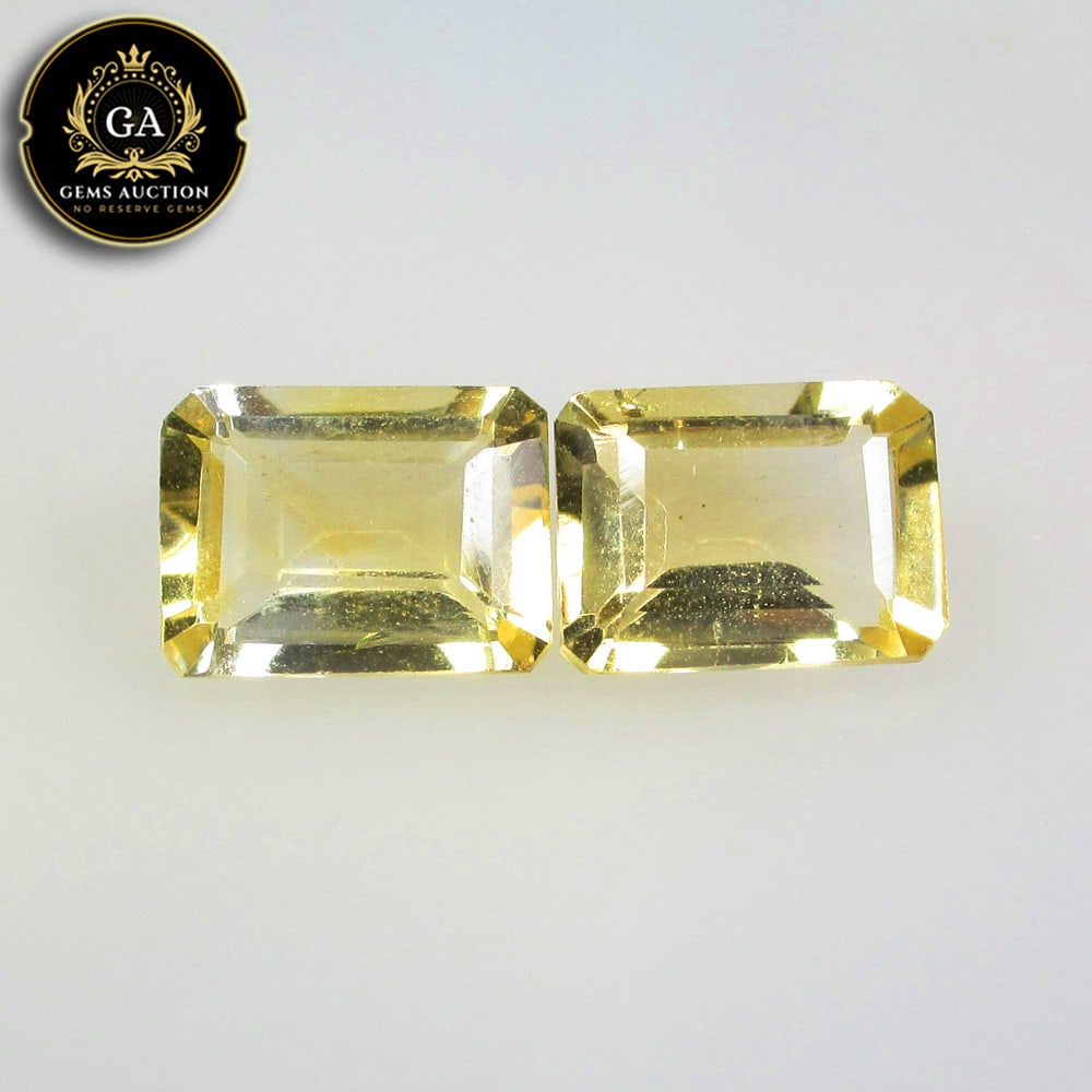 3.07 Ct Natural Yellow Citrine Octagon Cut Pair (1 of 3)