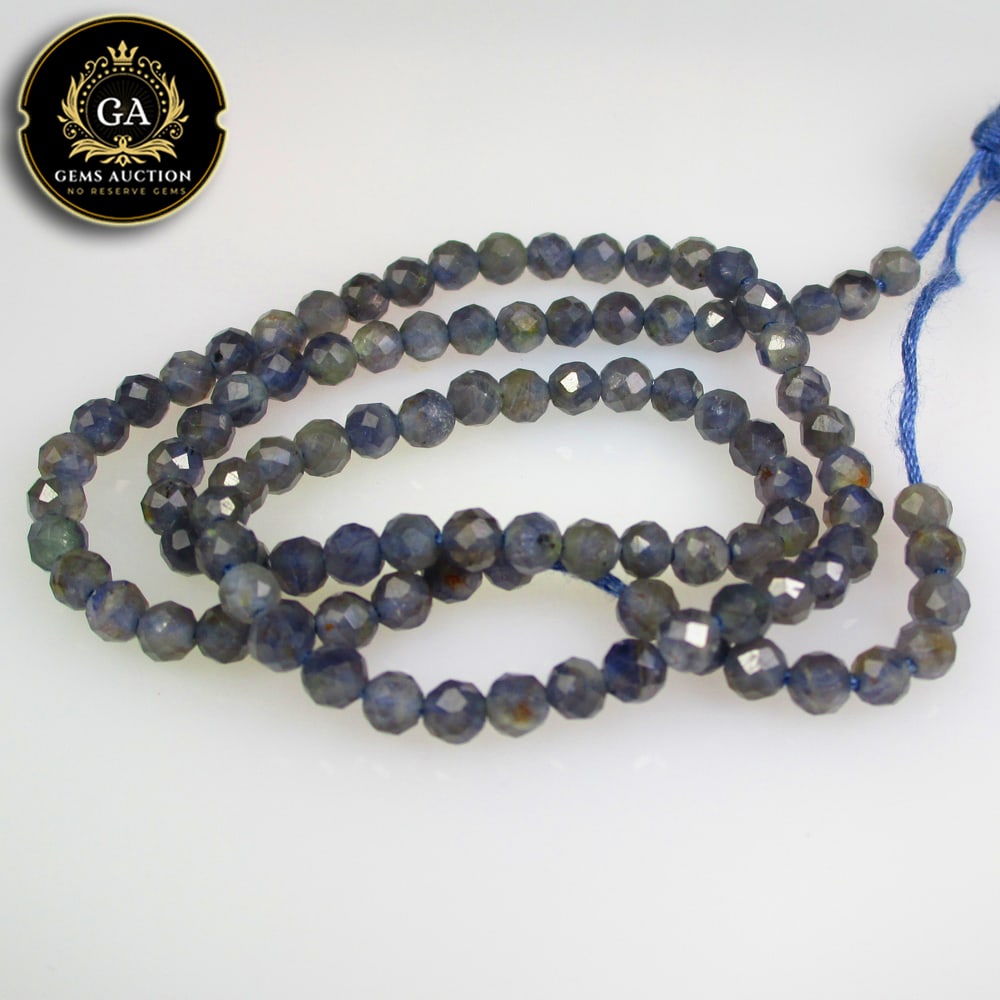 22.81 Ct Natural Violet Iolite Round Cut Beads (1 of 3)