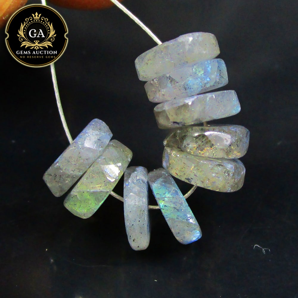 9.33 Ct Natural Labradorite Round Cut Beads: Weight - 9.33 Ct / Size - 7.10 - 7.20 mm / 9 Pc's / Shape - Excellent Round Beads / Clarity - Opaque / Origin - Africa / Treatment - None