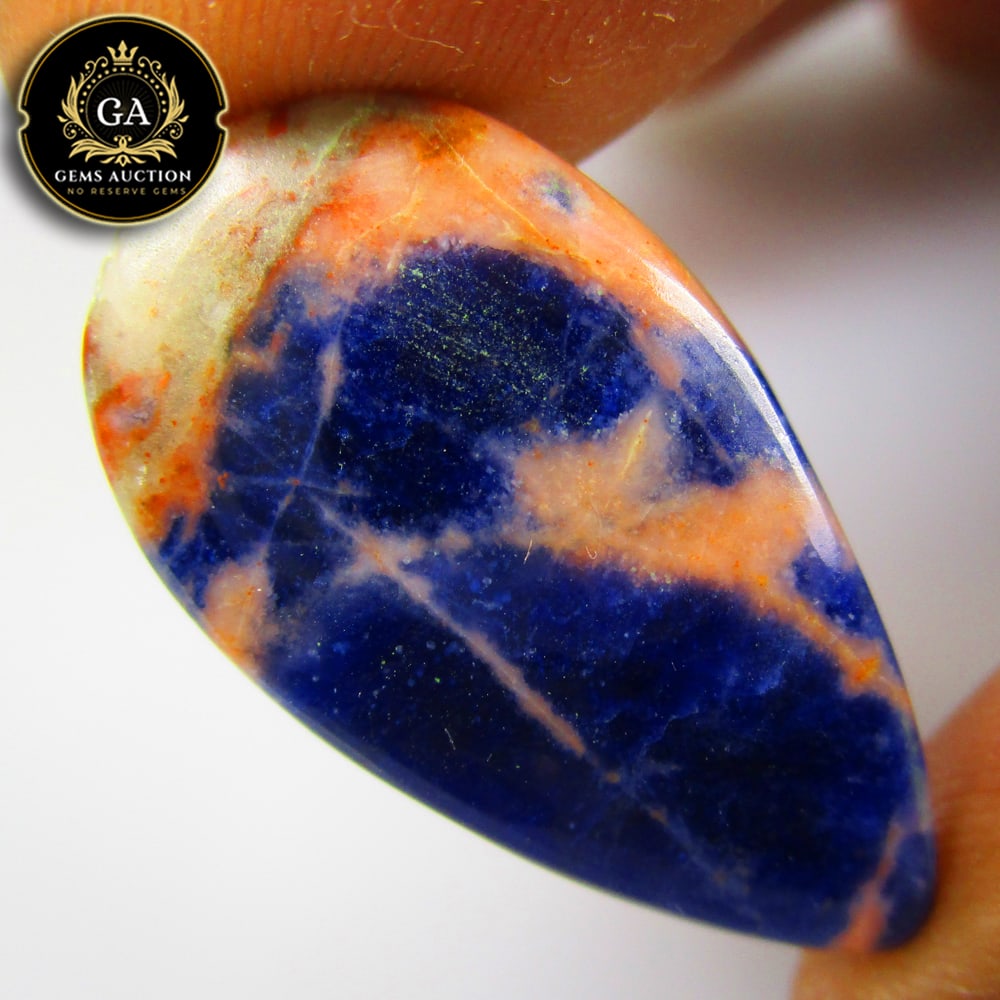 11.13 Ct Natural Sodolite Pear Cab (1 of 3)