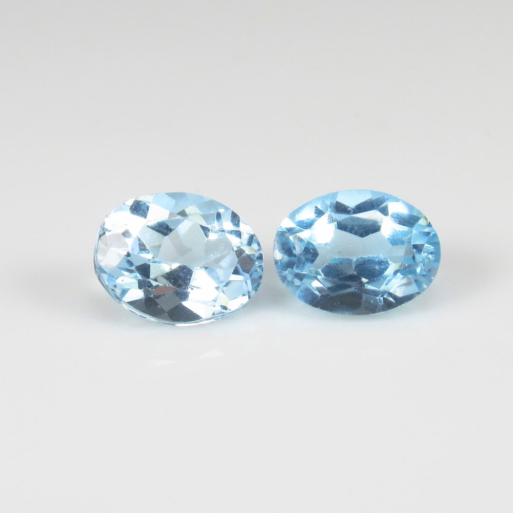 2.74 Ct Natural Blue Aquamarine Oval Cut Pair (1 of 3)