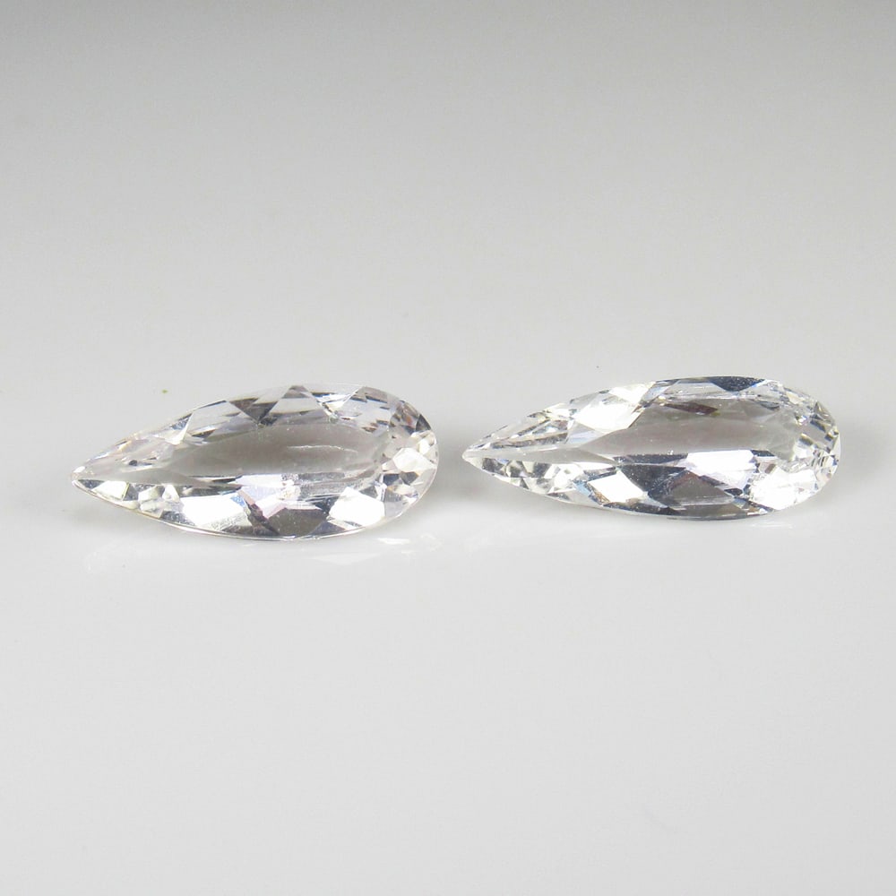 3.06 Ct Natural Danburite Pear Cut Pair: Weight - 3.06 Ct / Size - 13.90 x 5.50 x 3.50 mm / 2 Pc's / Top Class Quality / Pear Cut / Origin - Mexico / Treatment - None