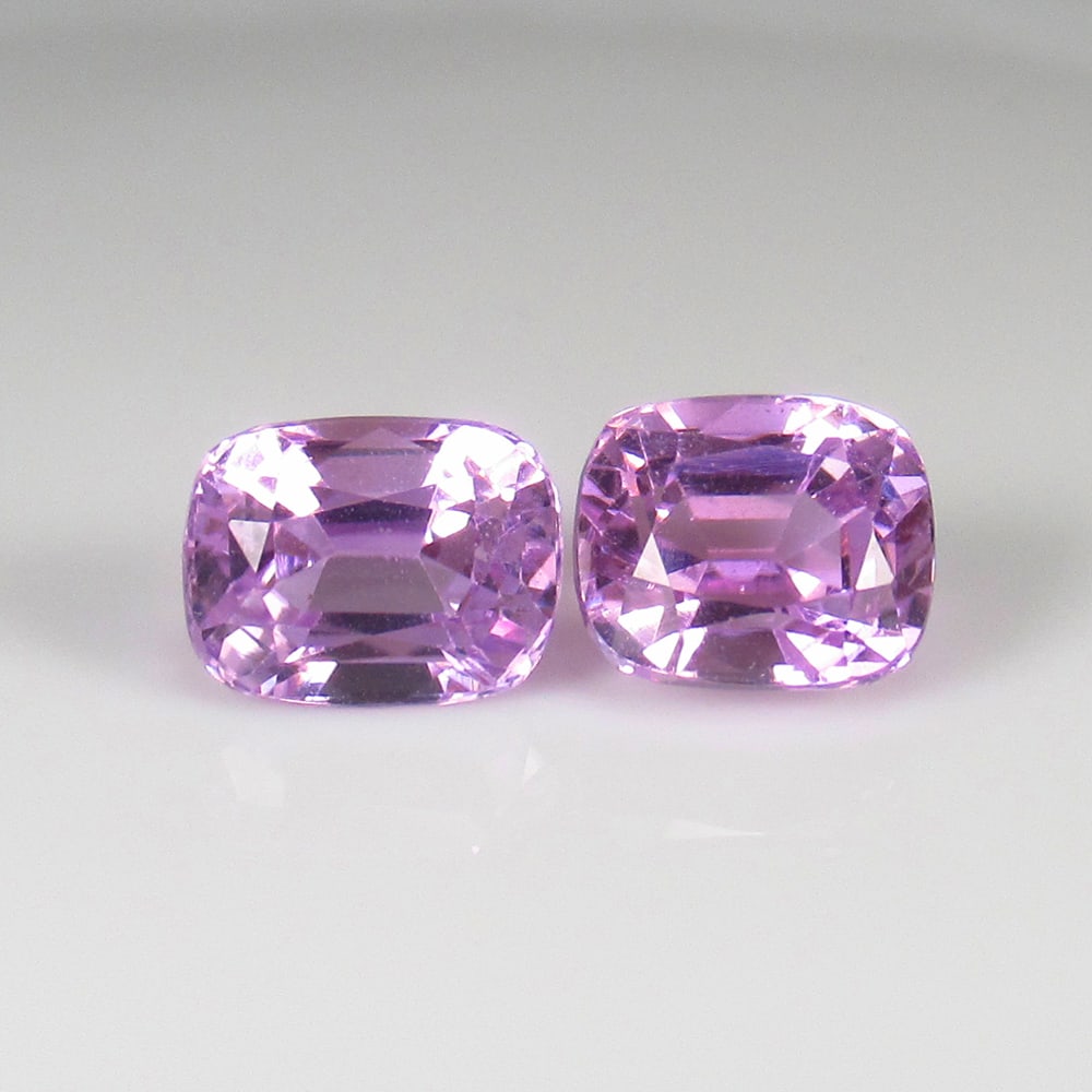 5.10 Ct Natural Sweet Pink Kunzite Excellent Cushion Cut Pair: Weight - 5.10 Ct / Size - 8.00 x 6.70 x 6.00 mm / 2 Pc's / Shape - Cushion Cut / Color - Pink / Clarity - VVS / Origin - Afghanisthan / Treatment - None