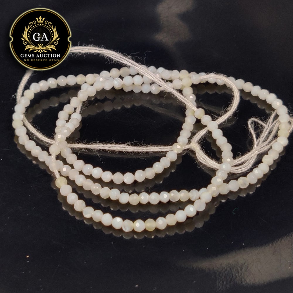 9.29 Ct Natural Moonstone Round Cut Beads: Weight - 9.29 Ct / Size - 2.20 - 2.30 mm / 162 Pc's / Shape - Round Beads / Clarity - Semi-Transparent / Origin - India / Treatment - None