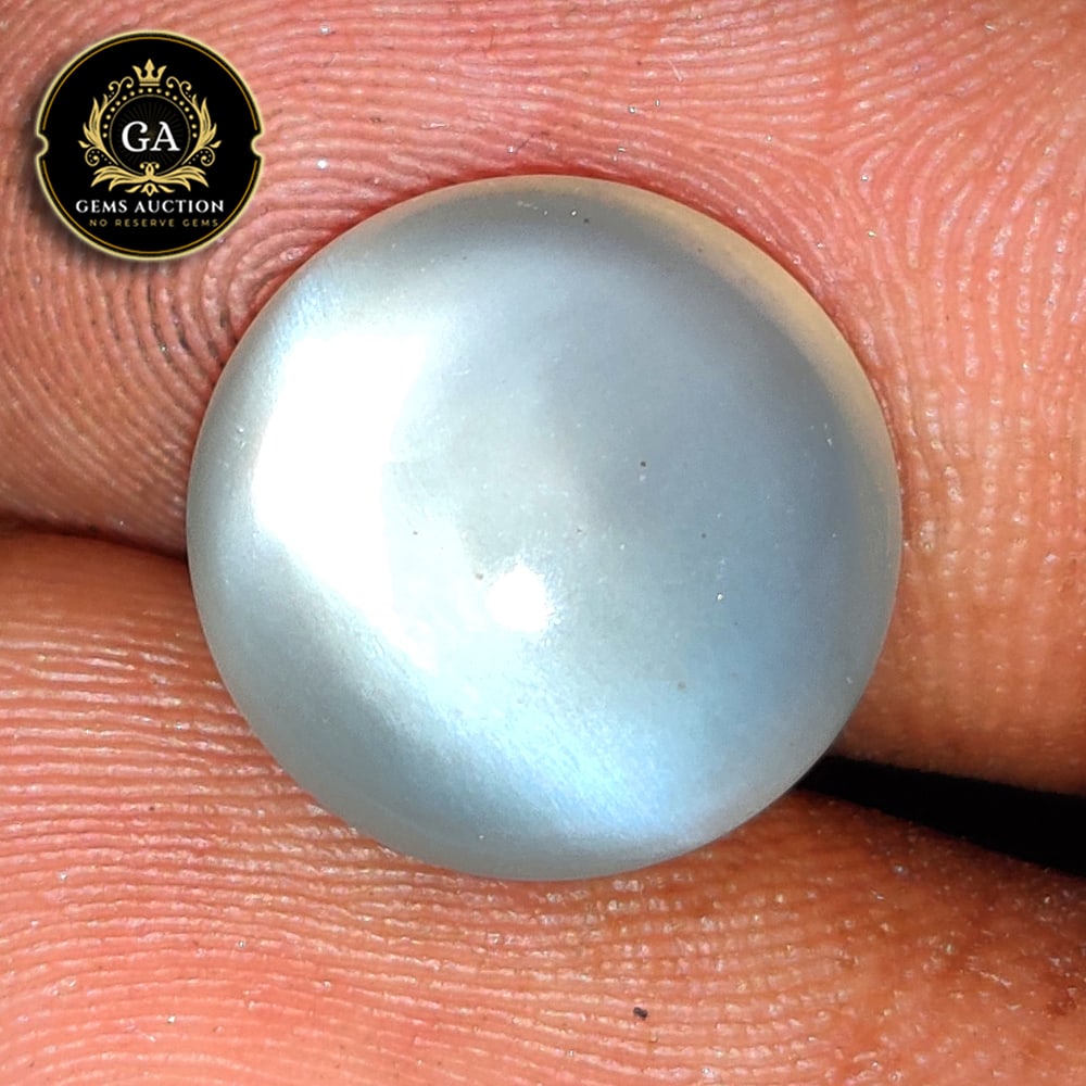 6.09 Ct Natural Moonstone Round Cab: Weight - 6.09 Ct / Size - 12.10 x 12.10 x 6.50 mm / Shape - Round Cabochon / Clarity - Semi-Transparent / Origin - India / Treatment - None