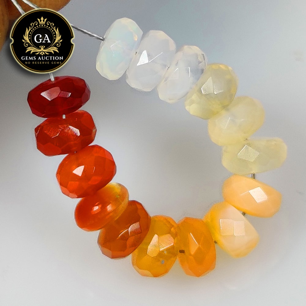 9.95 Ct Natural Fire Opal Round  Beads (1 of 3)