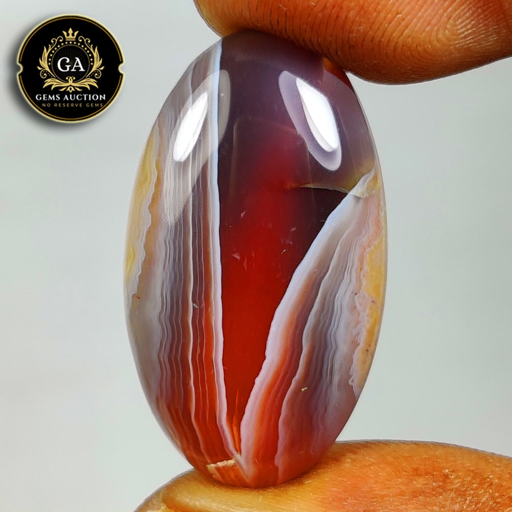 23.01 Ct Natural Banded Agate Oval Cab (1 of 3)