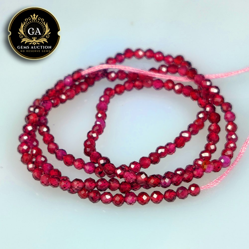 13.95 Ct Natural Rhodolite Garnet "Purplish Pink" Round Cut Beads: Weight - 13.95 Ct / Size - 2.20 - 2.30 mm / 161 Pc's / Shape - Round Cut Beads / Clarity - Transparent / Origin - Nigeria / Treatment - None