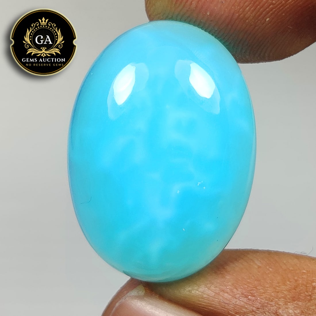 22.38 Ct Natural Blue Opal Oval Cab: weight - 22.38 Ct / Size - 25.00 x 18.00 x 7.60 mm / Shape - Excellent Oval Cab / Origin - Peru / Treatment - None