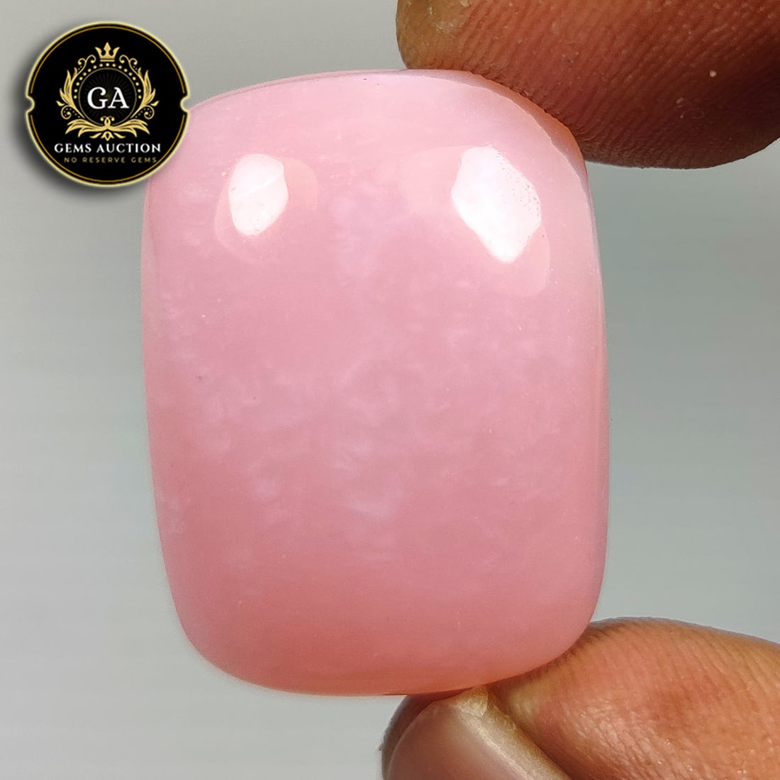 28.30 Ct Natural Pink Opal Cushion Cab: weight - 28.30 Ct / Size - 24.00 x 18.10 x 3.20 mm / Shape - Excellent Cushion Cab / Origin - Peru / Treatment - None