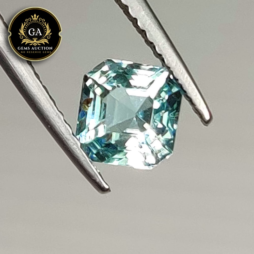 1.12 Ct Natural Green Kunzite Excellent Asscher Cut: Weight - 1.12 Ct / Size - 5.80 x 5.60 x 4.30 mm / Shape - Asscher Cut / Color - Green / Clarity - VVS / Origin - Afghanisthan / Treatment - None