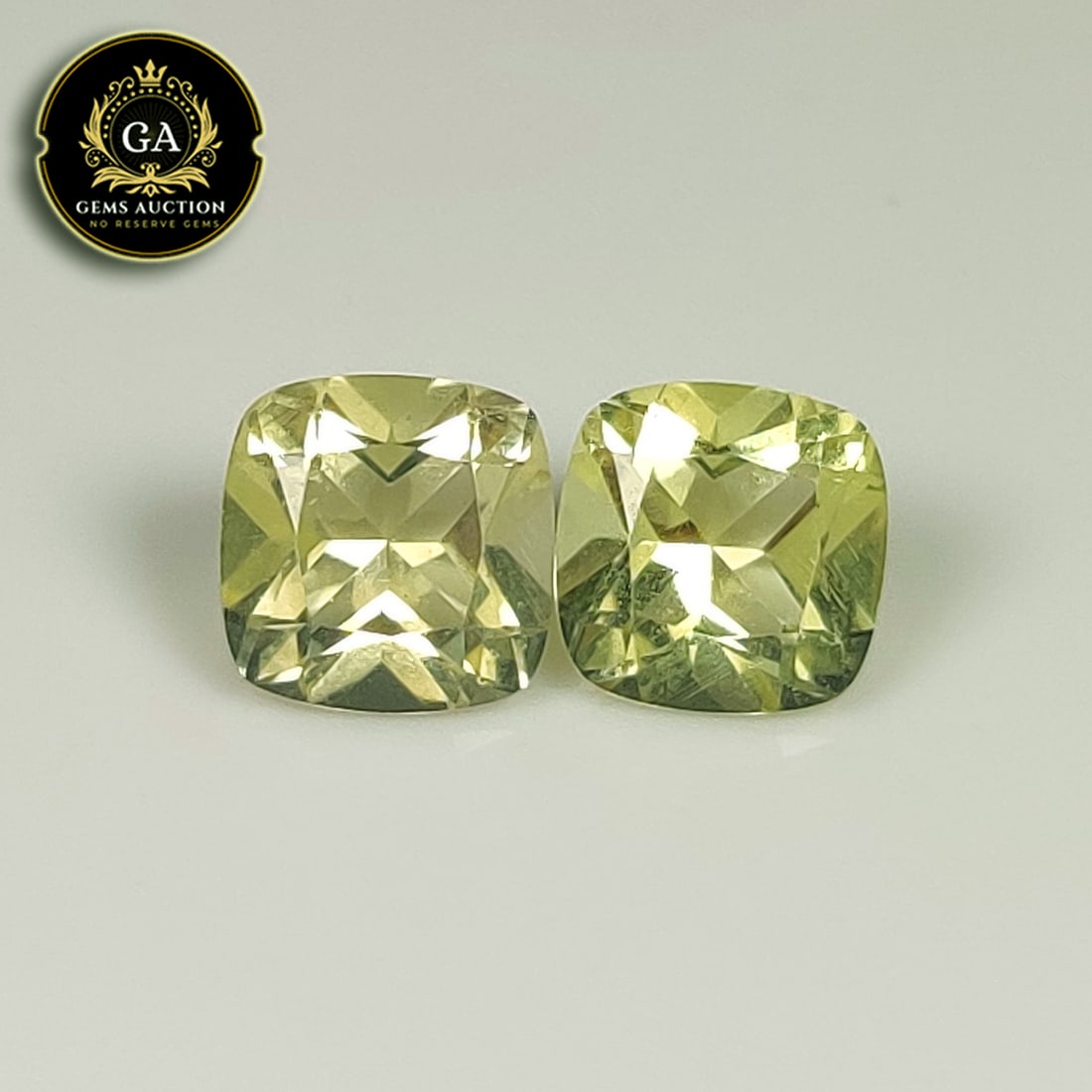 2.81 Ct Natural Lemon Quartz Cushion Cut Pair: Weight - 2.81 Ct / Size - 7.50 x 7.50 x 5.00 mm / 2 Pc's / Top Quality Luster / Excellent Cushion Cut / Origin - Brazil / Treatment - None