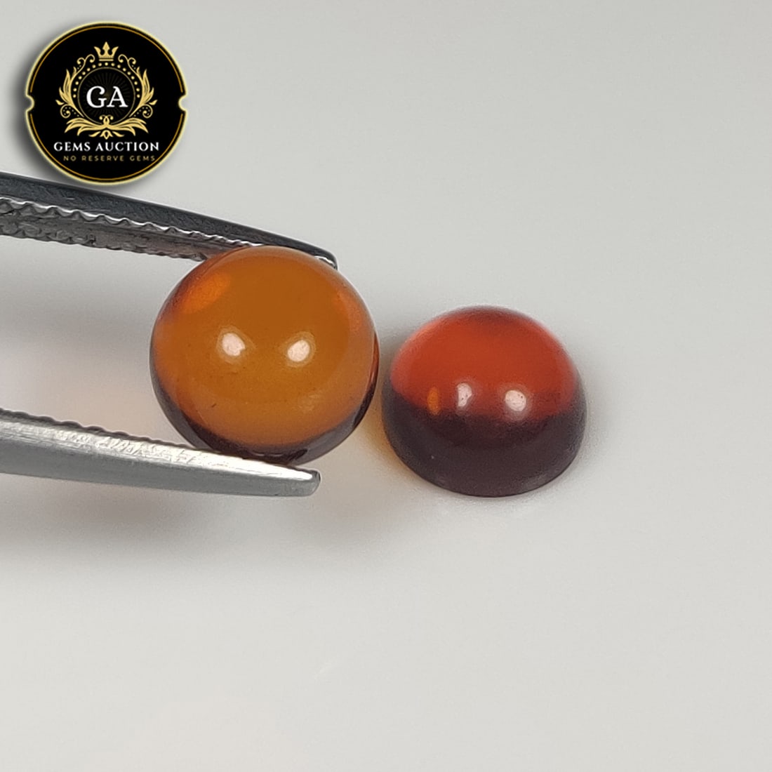 1.70 Ct Natural Baltic Amber Round Cab Pair (1 of 3)