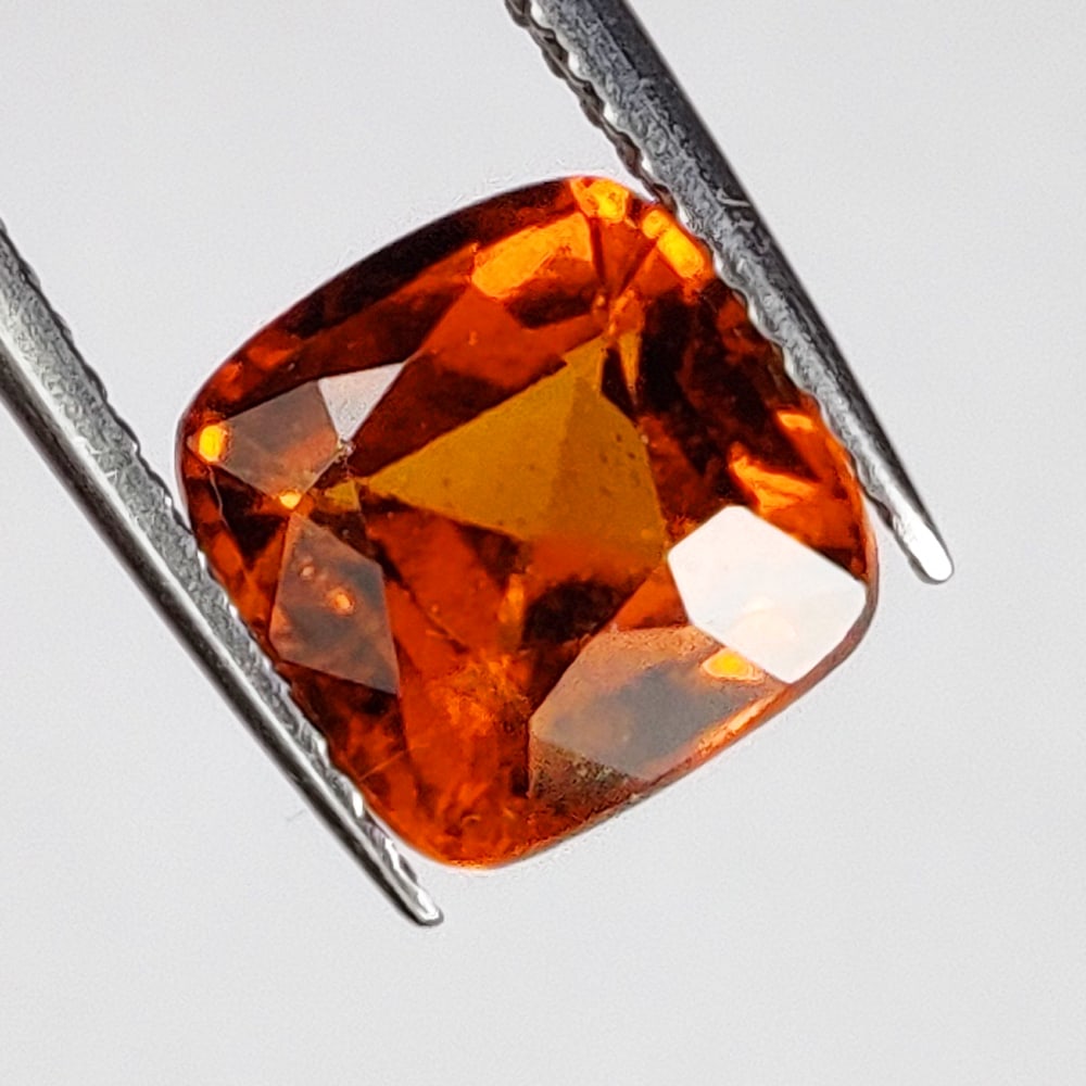 3.03 Ct Natural Deep Orange Hessonite Garnet Cushion Cut: Weight - 3.03 Ct / Size - 8.30 x 8.10 x 5.50 mm / Shape - Cushion Cut / Clarity - VVS / Origin - Nigeria / Treatment - None