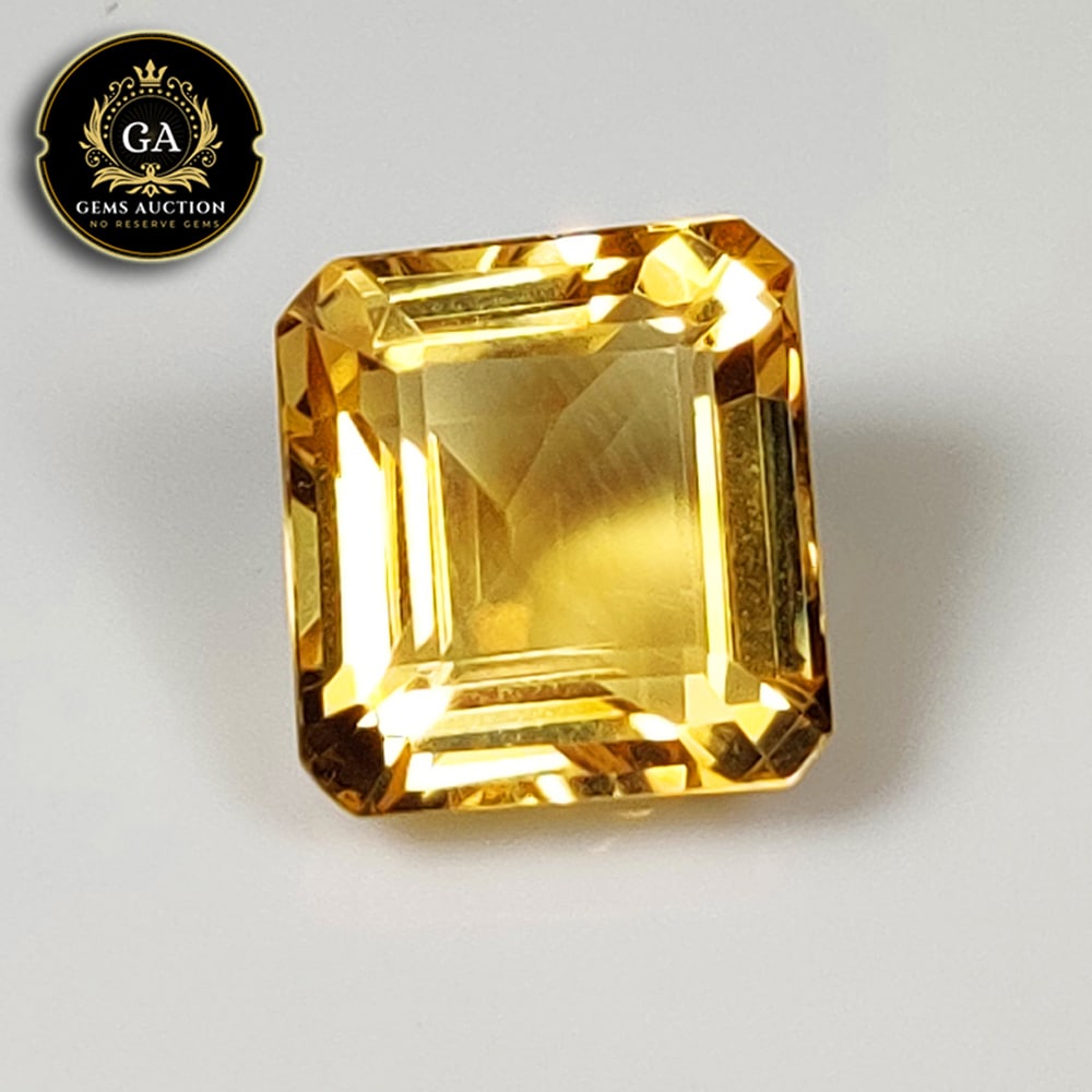 8.56 Ct Natural Citrine Octagon Cut: Weight - 8.56 Ct / Size - 12.60 x 11.80 x 8.00 mm / Shape - Octagon Cut / Color - Yellow / Clarity - VVS / Origin - Brazil / Treatment - None