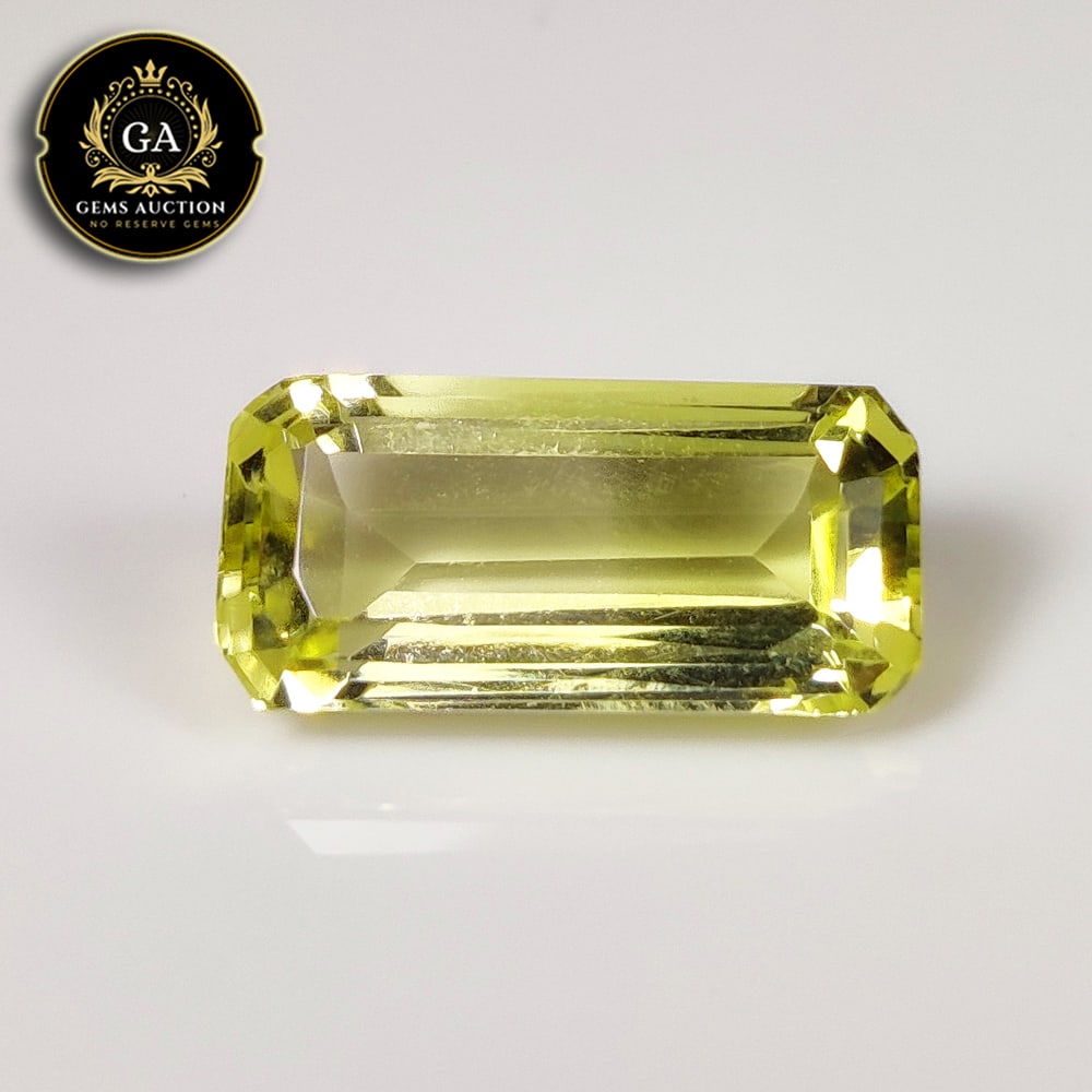 6.04 Ct Natural Lemon Quartz Octagon Cut: Weight - 6.04 Ct / Size -15.80 x 7.60 x 6.20 mm / Shape - Octagon Cut / Clarity - VVS / Origin - Brazil / Treatment - None