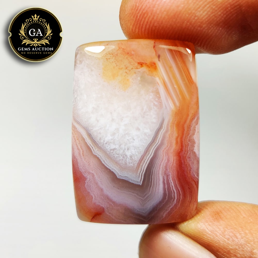 32.54 Ct Natural Brown Banded Agate Cushion Cab (1 of 3)