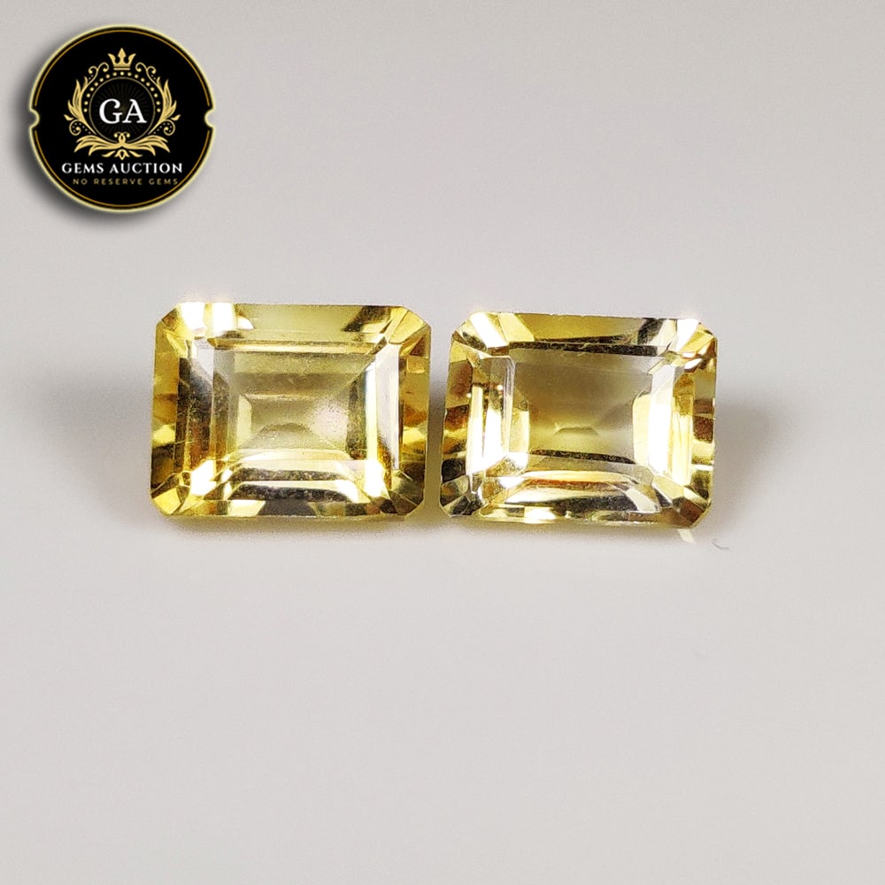 4.77 Ct Natural Citrine Octagon Cut Pair (1 of 3)