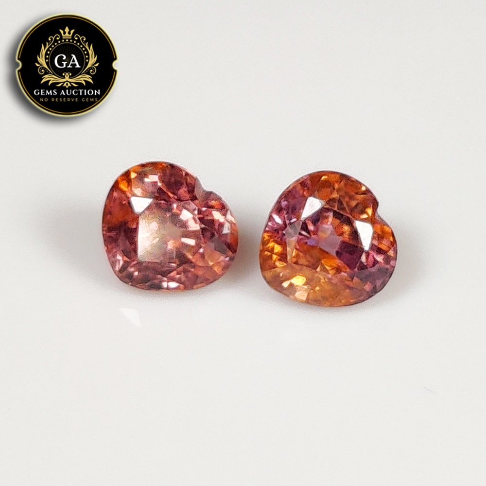 2.15 Ct Natural Brown Zircon Heart Cut Pair (1 of 3)